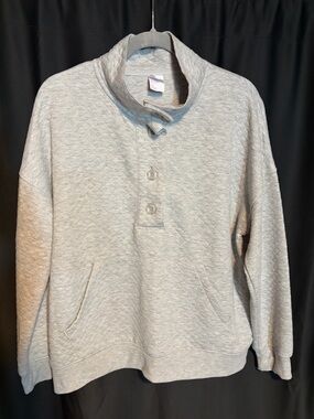 stars above Heather Grey Quilted pullover Sweatshirt